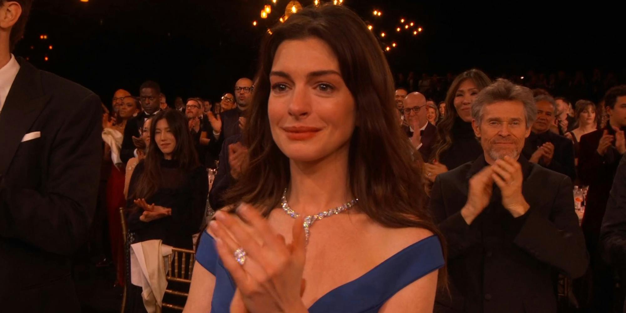 ‘Pure theater kid’: People are loving Anne Hathaway’s reaction to Barbra Streisand’s speech at the SAG Awards