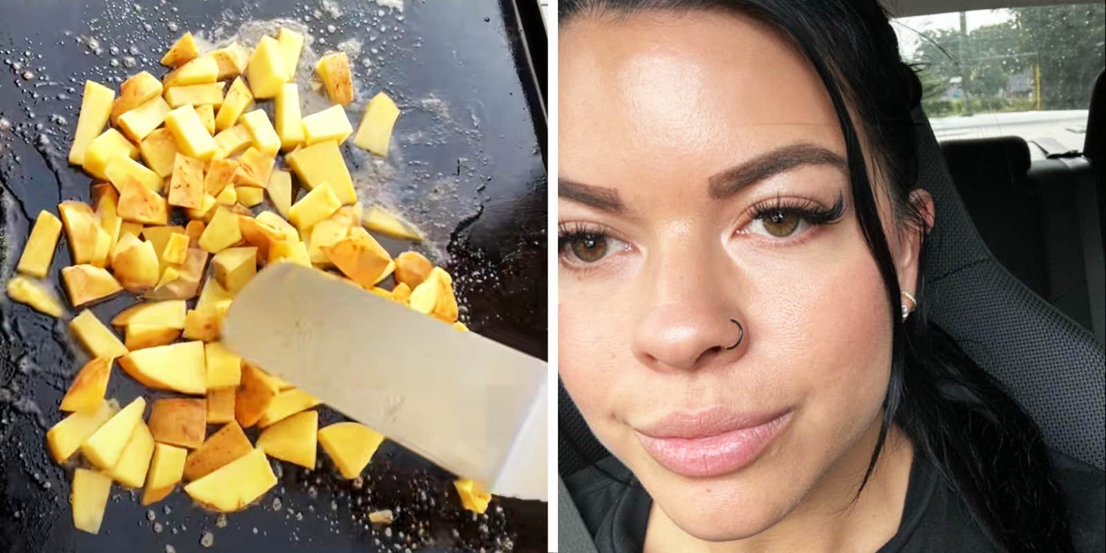 Woman Cooks Potatoes On Blackstone Grill—Then Shuts Lid With Her Phone Inside