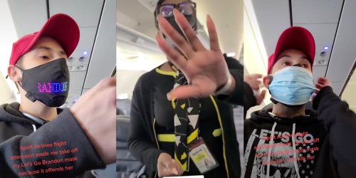 'This is not America anymore': Man says Spirit Airlines made him remove 'Let's Go Brandon' mask during flight in viral TikTok