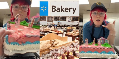‘Check the cameras! some tells me she just grabbed it’: Walmart bakery worker says customer bought display cake that was made of styrofoam