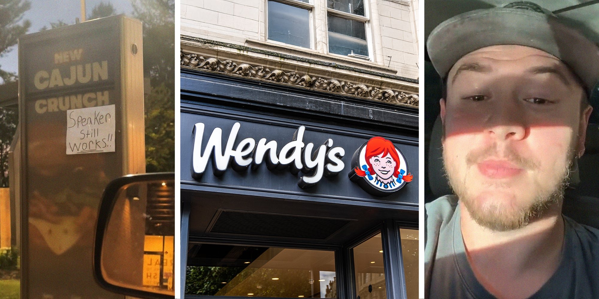 ‘Someone was too excited for that Cajun crunch’: Man pulls up to Wendy’s drive-thru. Then he notices a sign on the menu