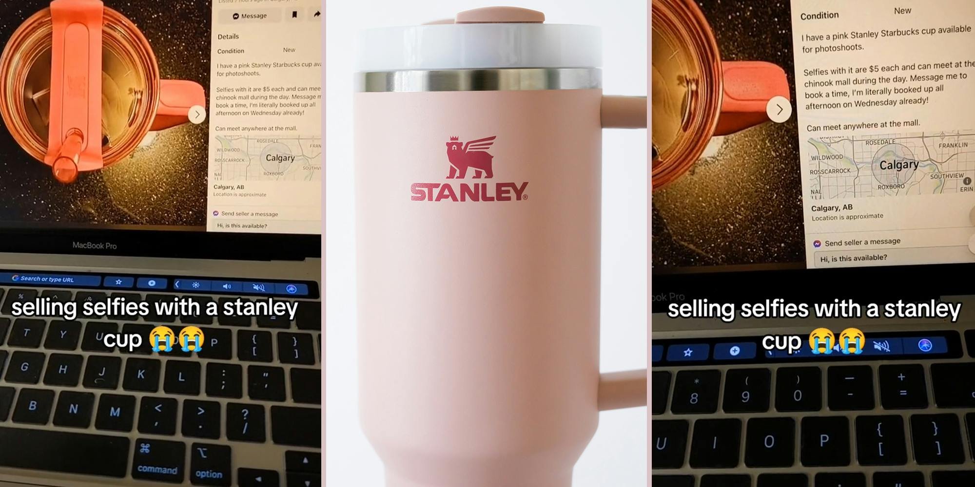 ‘I’m literally booked up all afternoon’: Viewers divided at girl renting out her pink Stanley cup for photoshoots