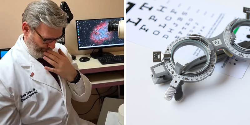 ‘Don’t we all have them?’: Optometrist looks in magnifier. Then he spots ‘Demodex mites’ on patient’s lashes