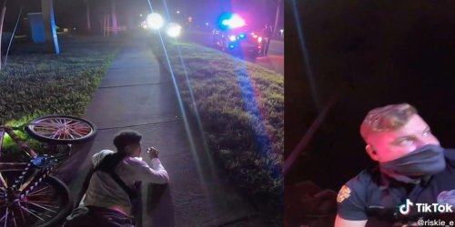 'They love abusing their power': Cops stop 2 Black bikers who are trying to film video, make one 'crawl' toward them