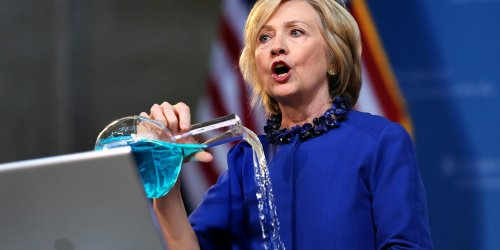 People love Trump's mental picture of Hillary Clinton pouring 'acid that will destroy everything within ten miles' on her server
