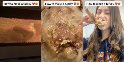 Girl horrifies viewers by cooking Thanksgiving turkey in the microwave
