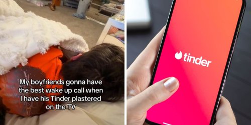 Woman Catches Her Man On Tinder. Then She Uses The TV For Revenge
