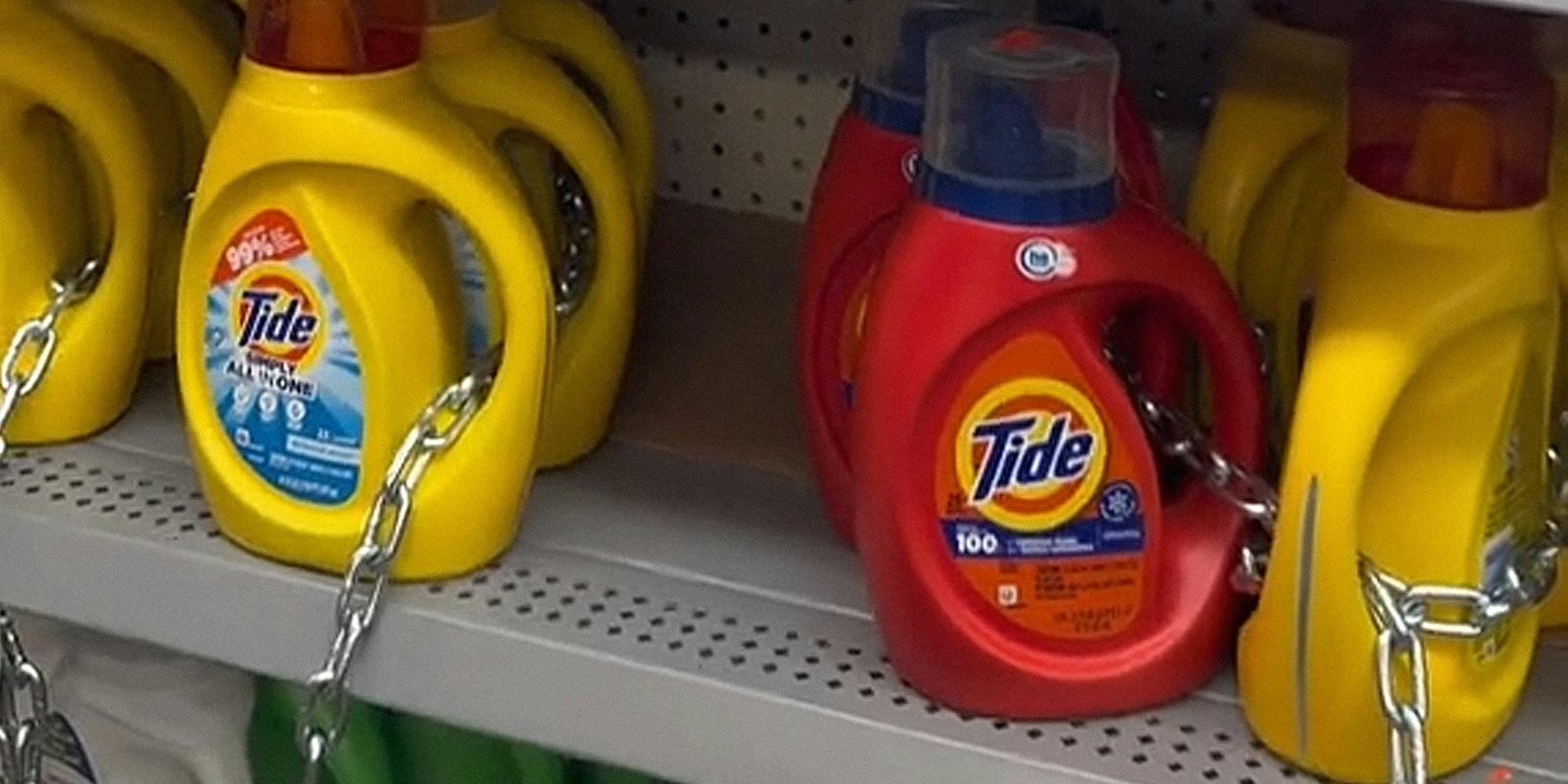 'I refuse to shop like this': Grocery store shopper finds laundry detergent chained up to shelves