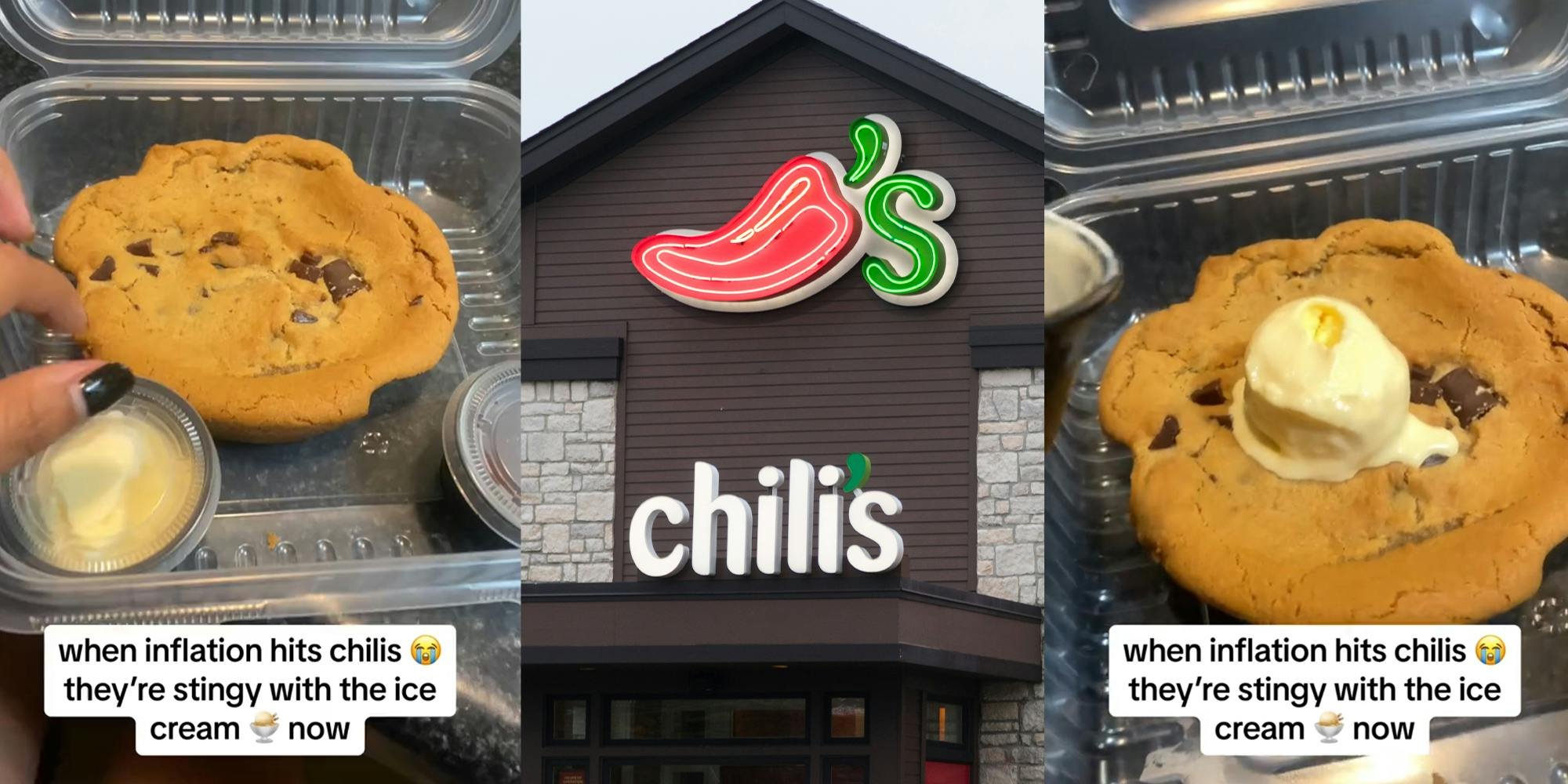 'Thought they gave me a side of butter': Chili's customer mistakes ice cream for side of butter in cookie skillet order after restaurant skimps