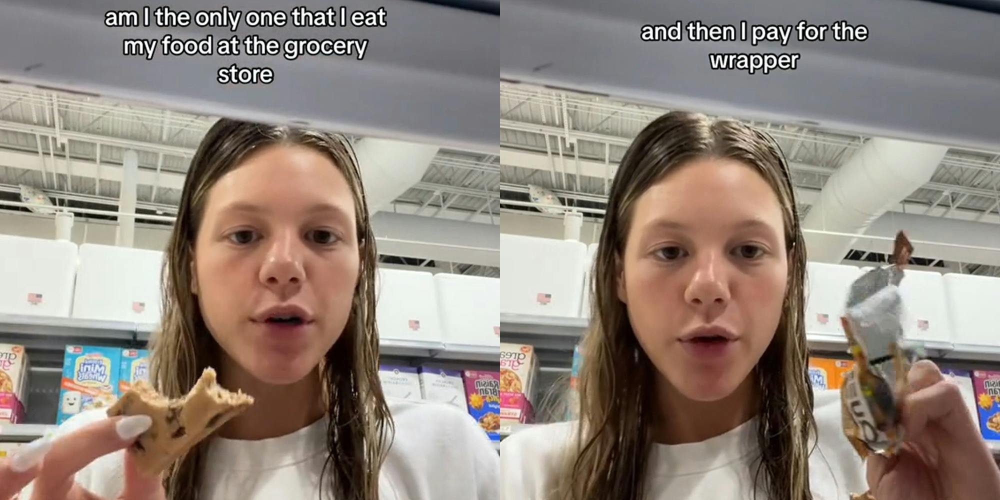 'I gasped the first time': Girl eats at the grocery store and pays for just the wrapper. Is that legal?
