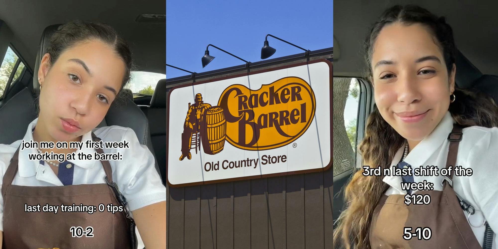 'Money will get better with time!': Cracker Barrel worker shows what she makes in tips during her first week