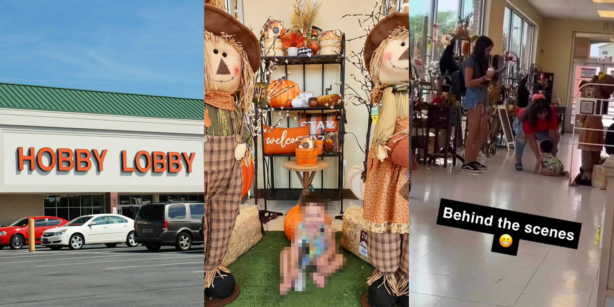 ‘Why pay for a photo shoot when you can just go to Hobby Lobby?’: Mom takes baby to store’s fall display in family portrait hack