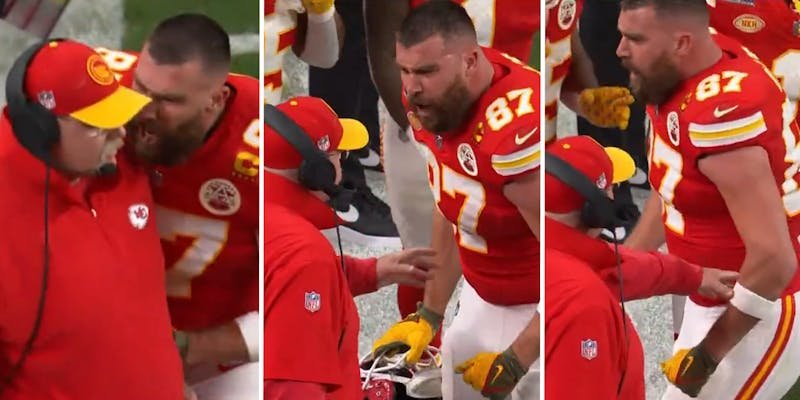 'Mans got that Pfizer rage': Travis Kelce's Super Bowl incident on the sidelines has Swifties worried about Taylor
