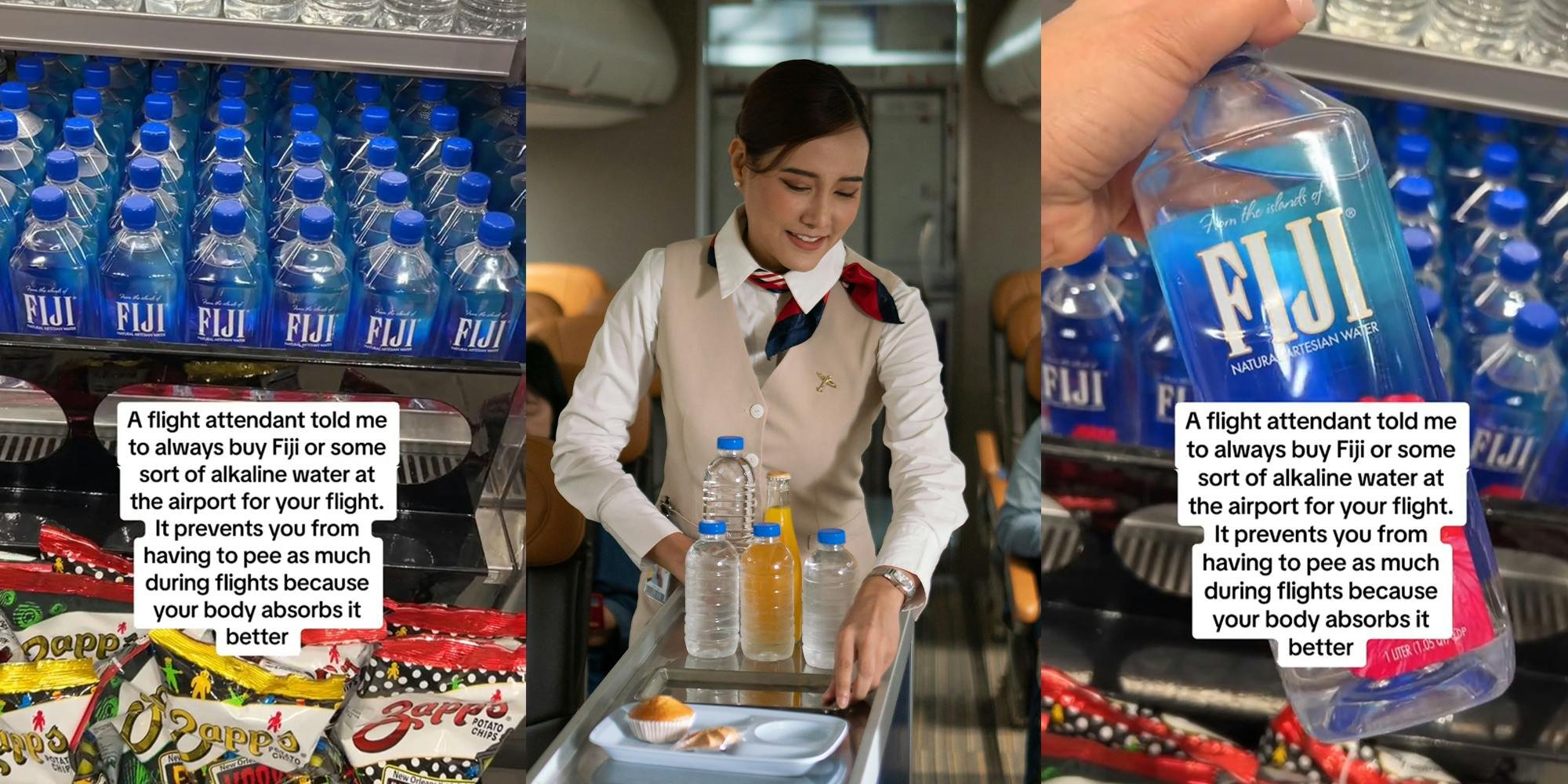 'A flight attendant told me to always buy Fiji': Customer shares water hack to stop bathroom trips on flights. Viewers are skeptical