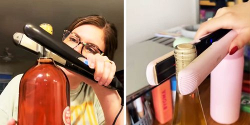 You Can Use a Straightening Iron To Uncork a Bottle of Wine 