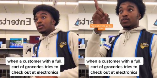 ‘They be acting like it’s completely normal too’: Walmart worker puts customers who try to check out their groceries at electronics section on blast, sparking debate
