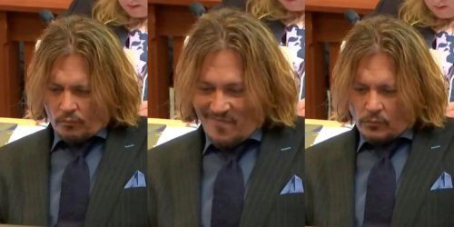 'They were all old men playing guitars': Johnny Depp smiles in court during defamation trial with Amber Heard