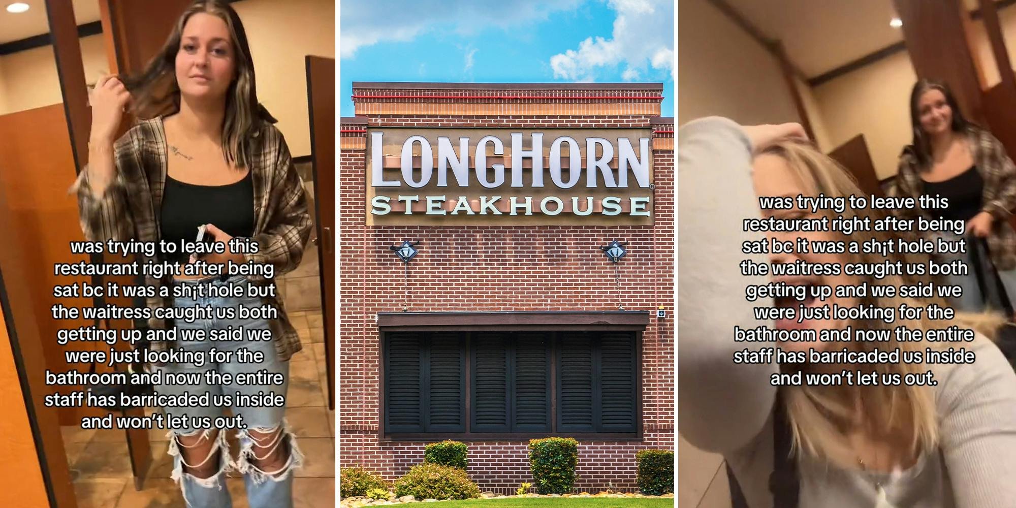 ‘The entire staff has barricaded us inside’: Longhorn Steakhouse customers say workers wouldn’t let them leave after seating them