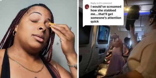 Passenger Loses It After Kid Stabs Her With Fork With No Parents In Sight