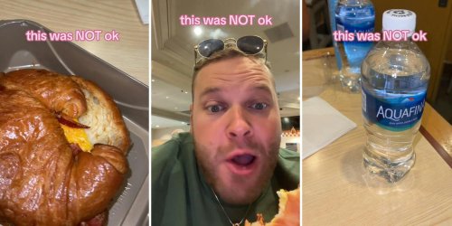 'And it's Aquafina?!': Customer orders 2 croissants and 2 waters, is shocked when the bill arrives