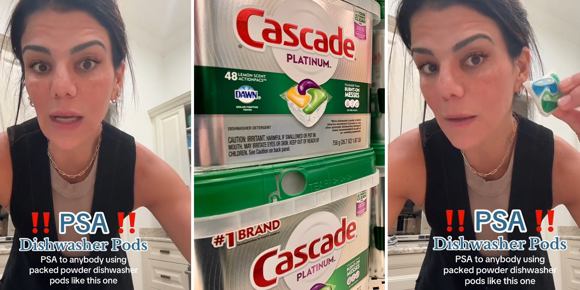 ‘He gets calls like this all the time’: Woman issues warning on Cascade dishwasher pods after home kitchen incident