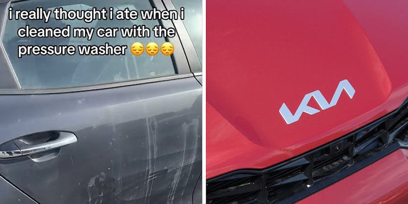 ‘It looked good wet’: Woman uses pressure washer to clean Kia. Then it dries
