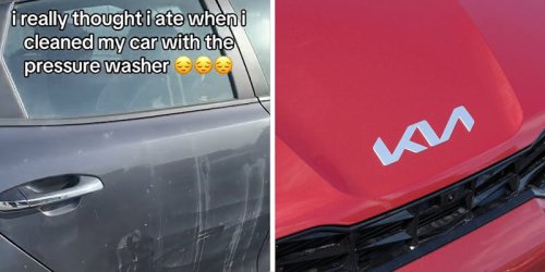‘It looked good wet’: Woman uses pressure washer to clean Kia. Then it dries