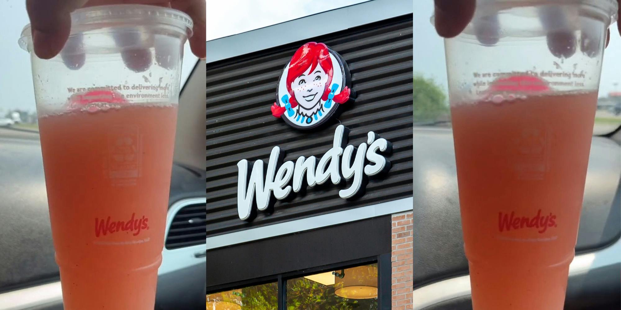 Wendy’s customer orders large strawberry lemonade with no ice. It’s only three-quarters full