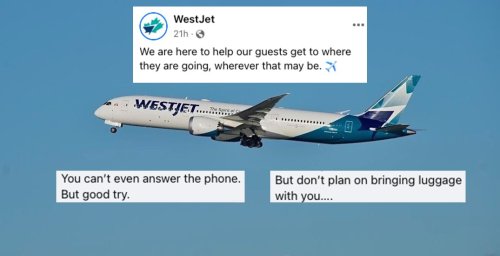 "Too soon, WestJet... too soon": Airline's social media post isn't going over well with customers