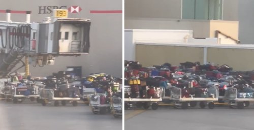 Hundreds of bags stranded on runway at Canada's largest airport (VIDEO)