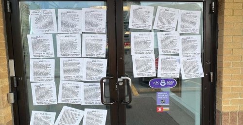 Elderly couple posts dozens of letters outside of Toronto bank begging for answers