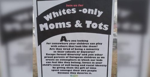 Sign for “whites-only” moms and tots group in Metro Vancouver sparks outrage