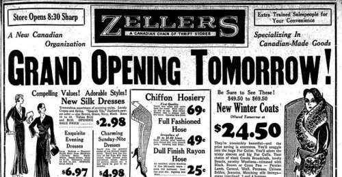 85-cent handbags?! What Zellers sold when it first opened nearly 100 years ago (PHOTOS)