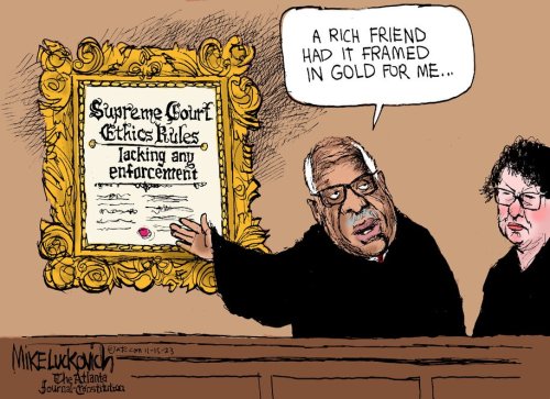 Cartoon: Mike Luckovich on Clarence Thomas