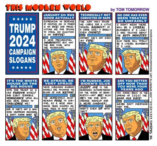 Cartoon: Trump campaign slogans