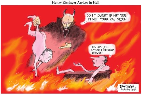 Cartoon: Henry Kissinger arrives in hell