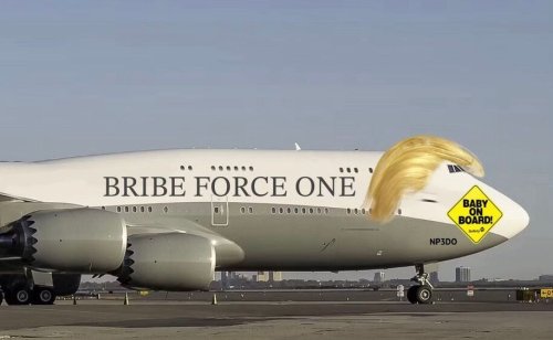 Bribe Force One is sitting at San Antonio,TX airport