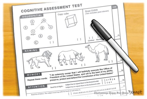 Cartoon: Trump's cognitive assessment test