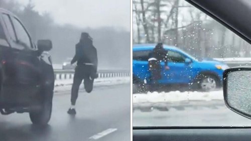 In Boston, After Driver Passes Out, Dominican Immigrant Sprints Across Icy Hwy To Stop Moving Car.