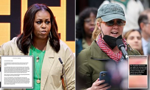 'This is a horrifying decision': 'Heartbroken' Michelle Obama leads furious criticism of SCOTUS overturning of Roe v. Wade - as Amy Schumer blasts justices for following 'intentions of slave-owning rapists who've been dead for hundreds for years'