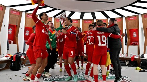 INSIDE LIVERPOOL'S DRESSING ROOM PARTY: Jubilant Reds belt out Calvin Harris and Dua Lipa's hit 'One...
