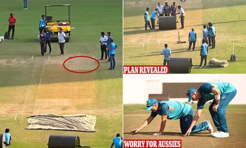 Worrying photos prove India is doctoring a SHOCKING wicket for first Test against Australia - here's which players the hosts will be targeting