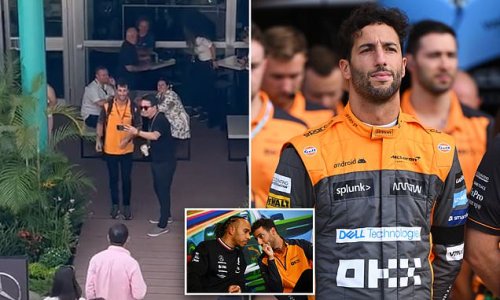 Daniel Ricciardo is spotted leaving Mercedes garage after axed McLaren star slammed the door shut on a move to Haas... so, will the Australian replace Lewis Hamilton?