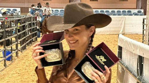 Bella Hadid takes home 2 rodeo buckles in Texas as mom Yolanda cheers on 'my cowgirl' and boyfriend...