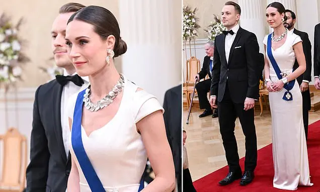 Prime Minister of Finland Sanna Marin stuns in sophisticated white gown as  she attends Finnish Independence Day celebration with husband Markus  Raikkonen | Flipboard