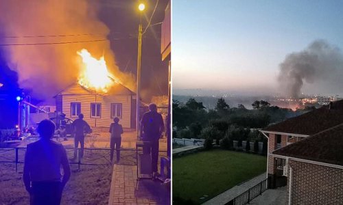 At least three killed and hundreds of homes wrecked in apparent Ukrainian airstrike on Russian border town Belgorod as Putin allies demand revenge for 'act of aggression'