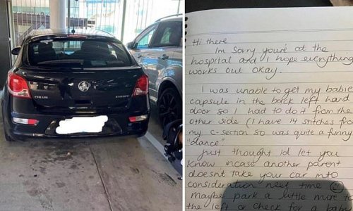 New mum leaves a kind note for an inconsiderate driver who parked