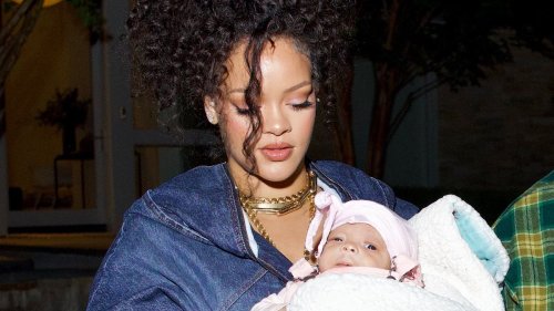 Meet Rihanna's second son! Singer cradles newborn Riot Rose in adorable family photoshoot with firstborn RZA and beau A$AP Rocky