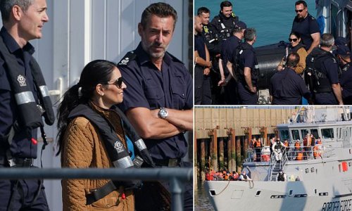 Priti Patel visits Dover as around 100 migrants intercepted in Channel