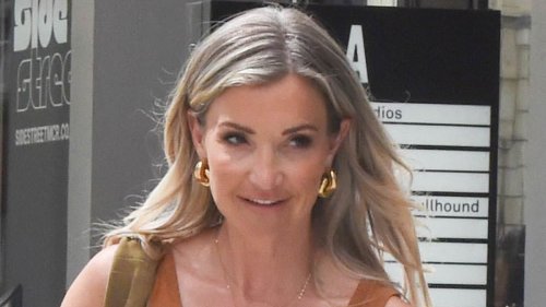 Helen Skelton looks stylish in tiger print trousers as she leaves BBC studios minutes before Gethin Jones as they try to keep their 'deeper connection' under wraps